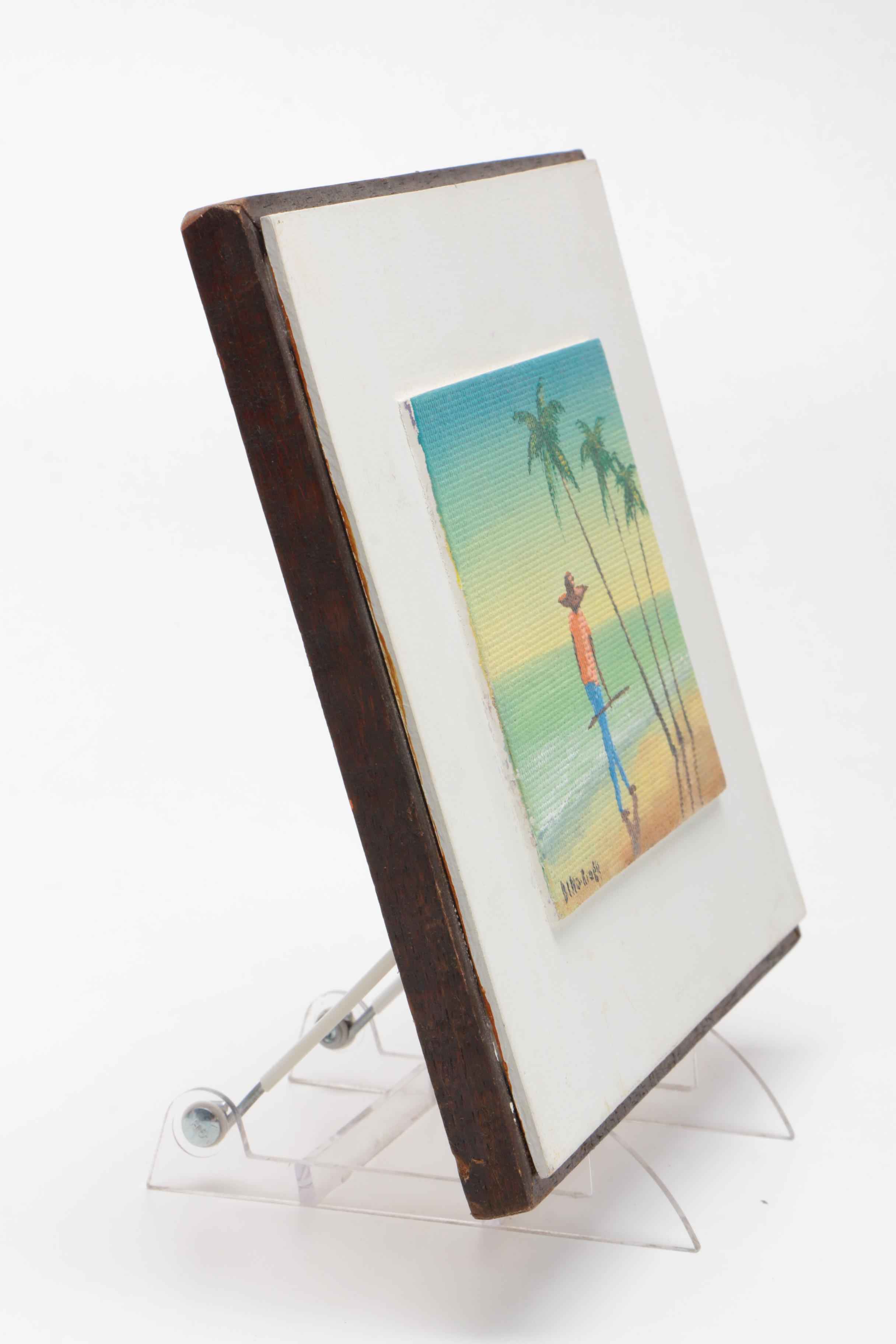 Dino Rio 1984 Acrylic Painting on Canvas Board