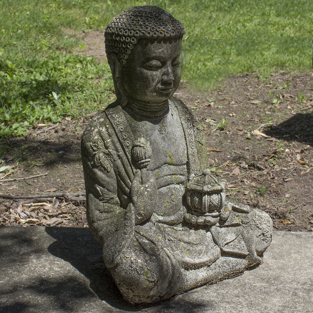 Seated Concrete Buddhist Figure