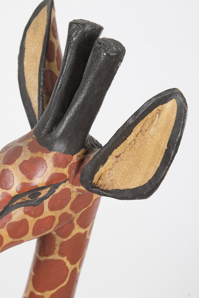 Large Carved Wood Giraffe Sculpture