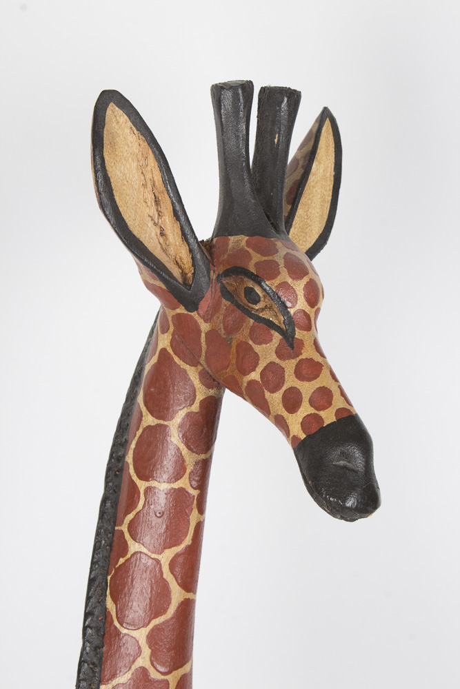 Large Carved Wood Giraffe Sculpture