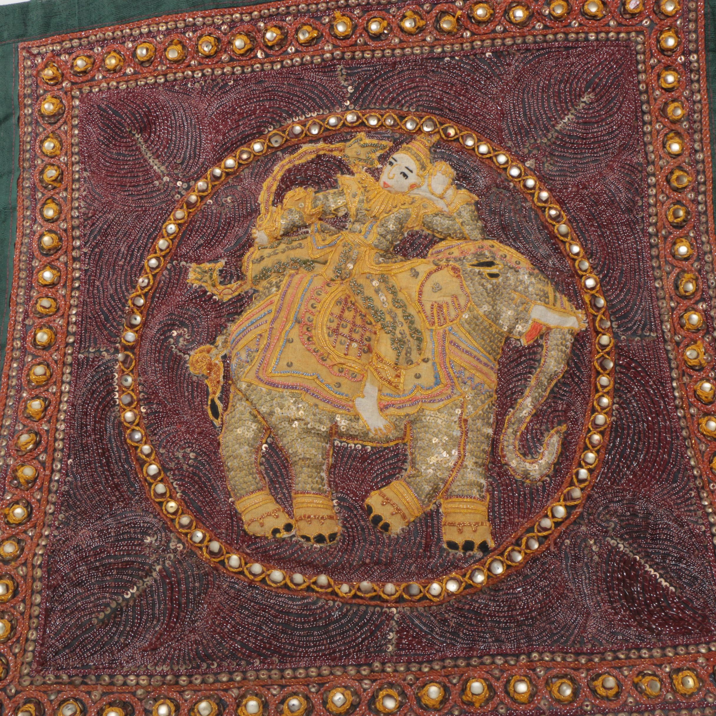 Traditional Burmese Kalaga Tapestry