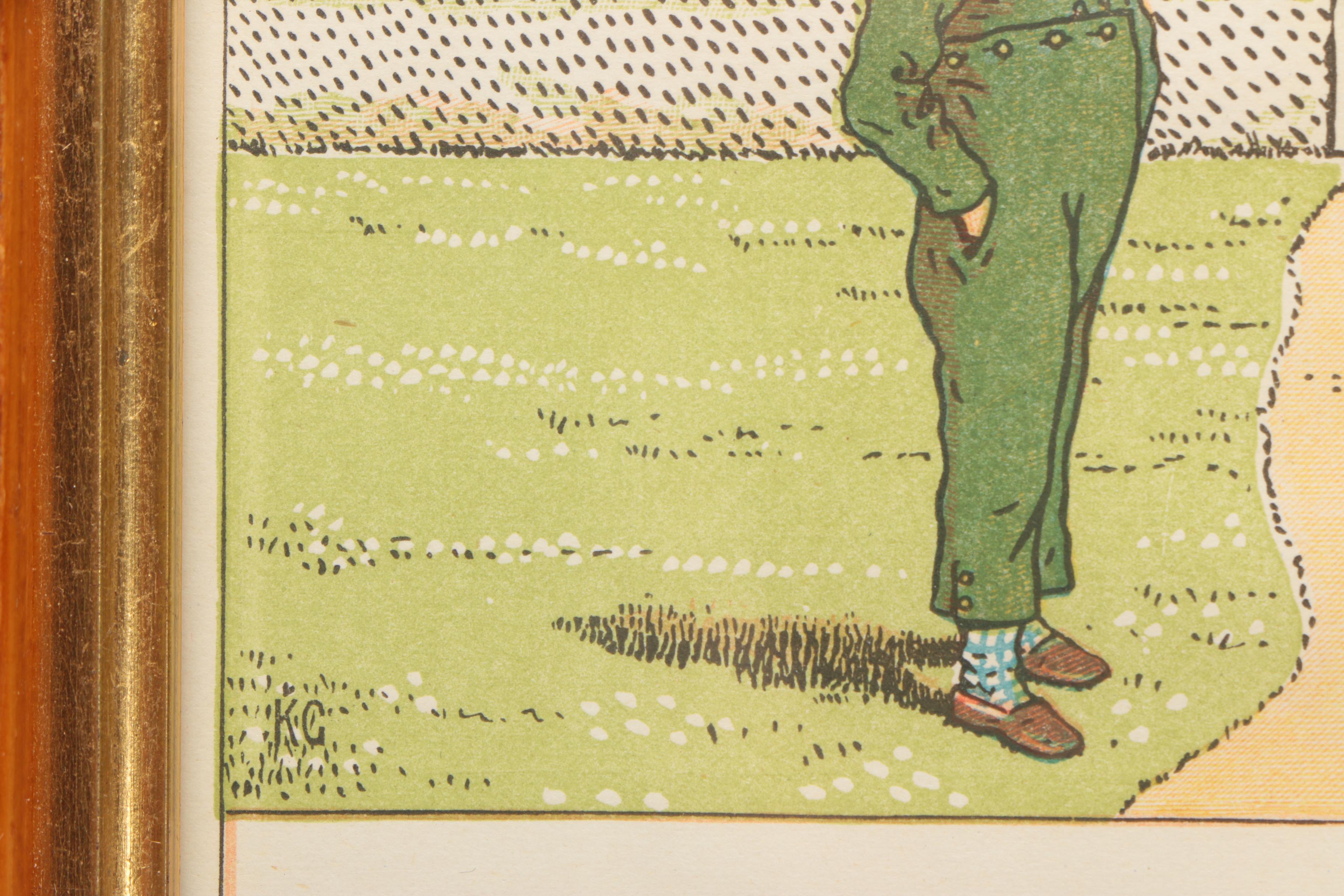 Kate Greenaway Lithograph Book Illustration with Poem "Tommy"
