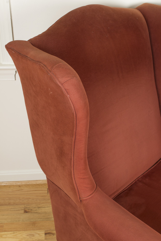 Queen Anne Style Upholstered Wing Chair by General Interiors Corp