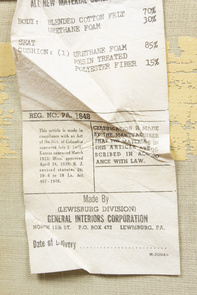 Queen Anne Style Upholstered Wing Chair by General Interiors Corp