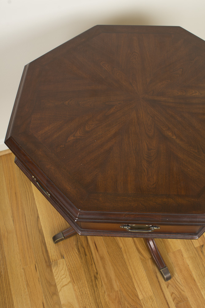 Federal Style Octagonal Side Table With Four Drawers