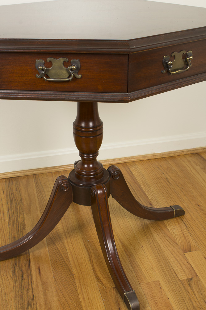 Federal Style Octagonal Side Table With Four Drawers