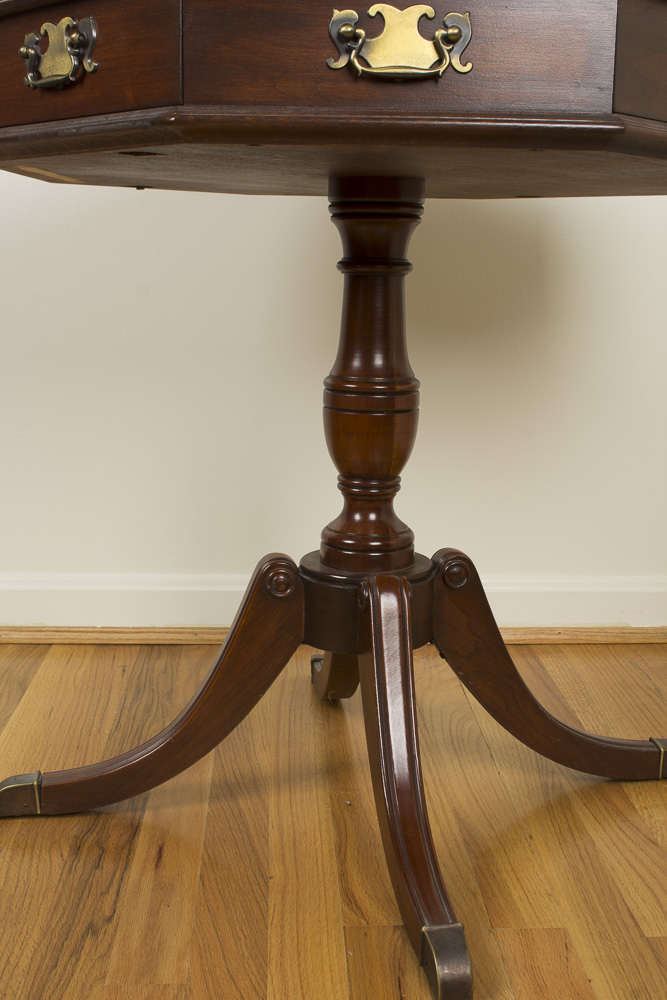 Federal Style Octagonal Side Table With Four Drawers