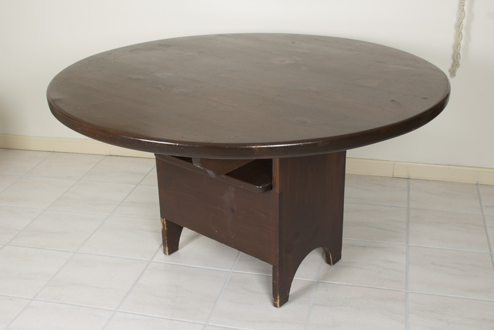 Vintage Pine Bench Table With Storage