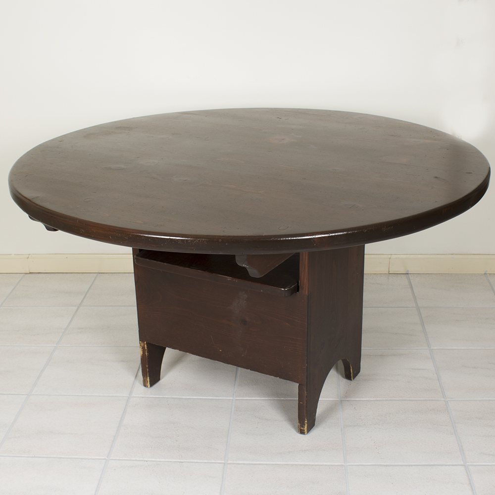 Vintage Pine Bench Table With Storage