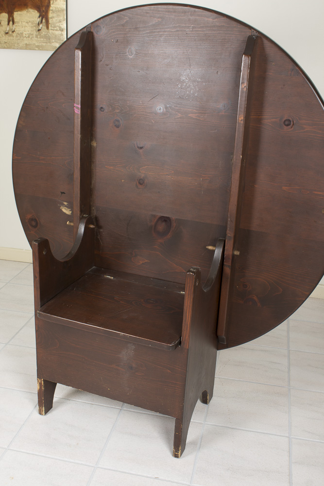 Vintage Pine Bench Table With Storage