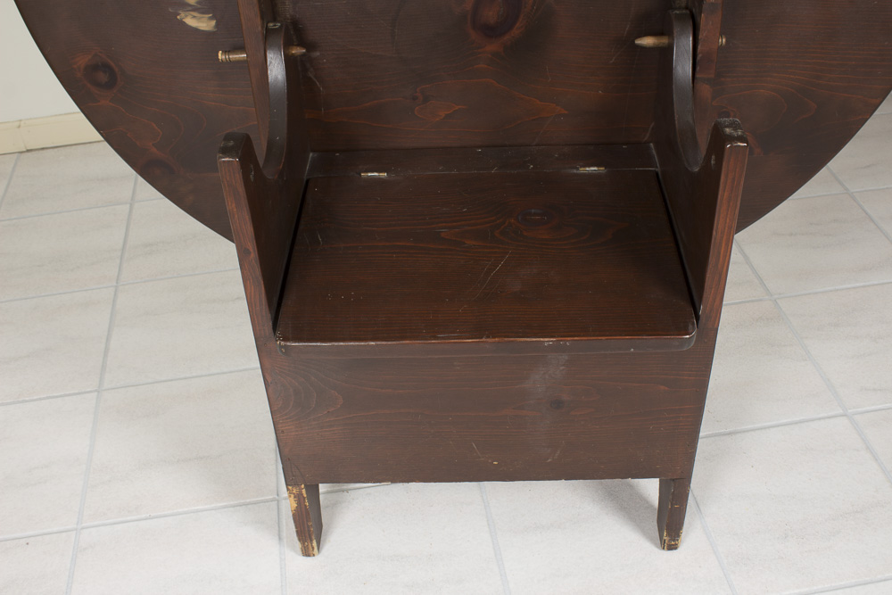 Vintage Pine Bench Table With Storage