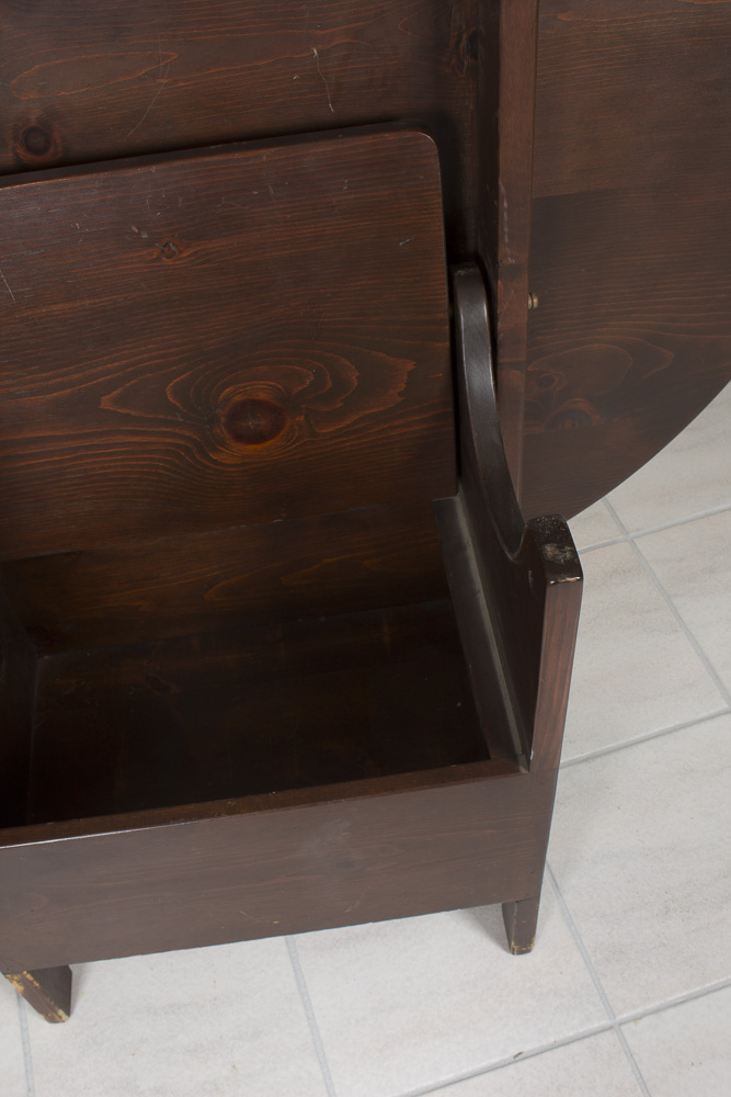 Vintage Pine Bench Table With Storage