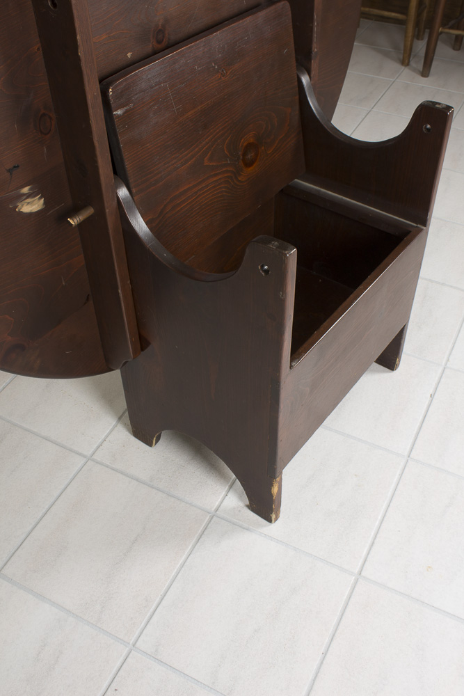 Vintage Pine Bench Table With Storage