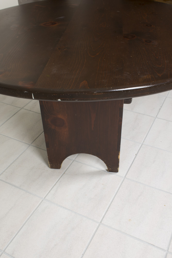 Vintage Pine Bench Table With Storage