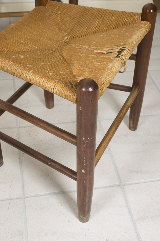 Ladderback Side Chairs With Rush Seats