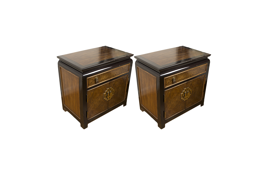 Vintage Chinese Style Nightstands by Century Furniture