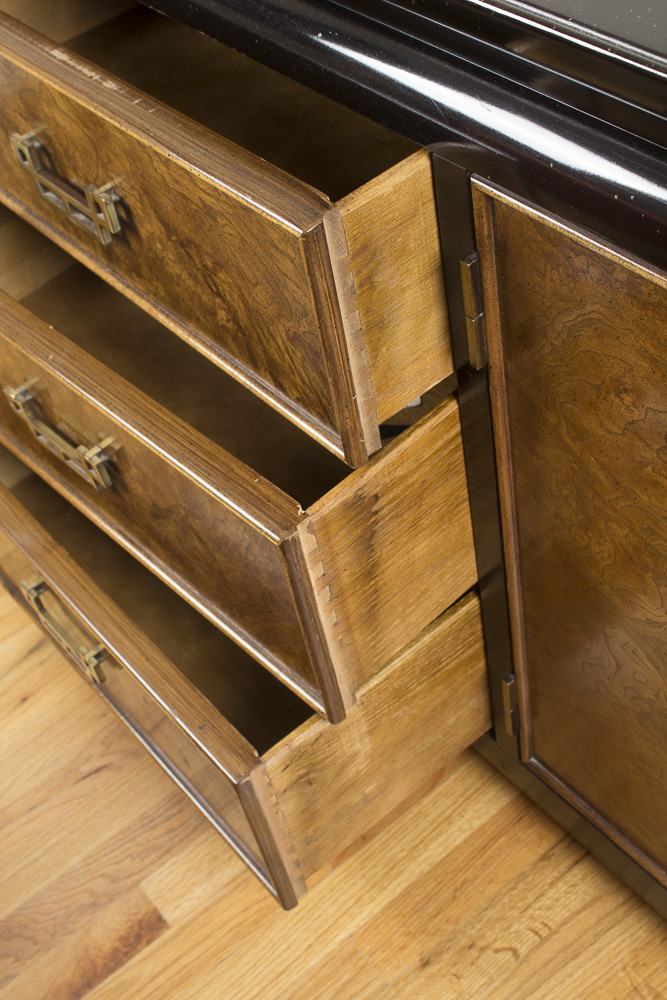 Vintage Chinese Style Dresser With Mirror by Century Furniture