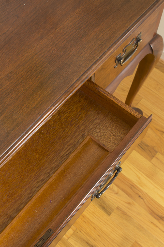 Vintage Queen Anne Style Three-Drawer Writing Table