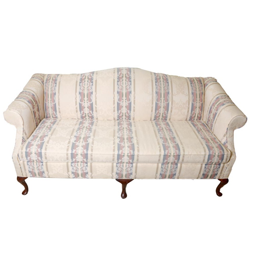 Queen Anne Style Camelback Sofa by Paul Robert