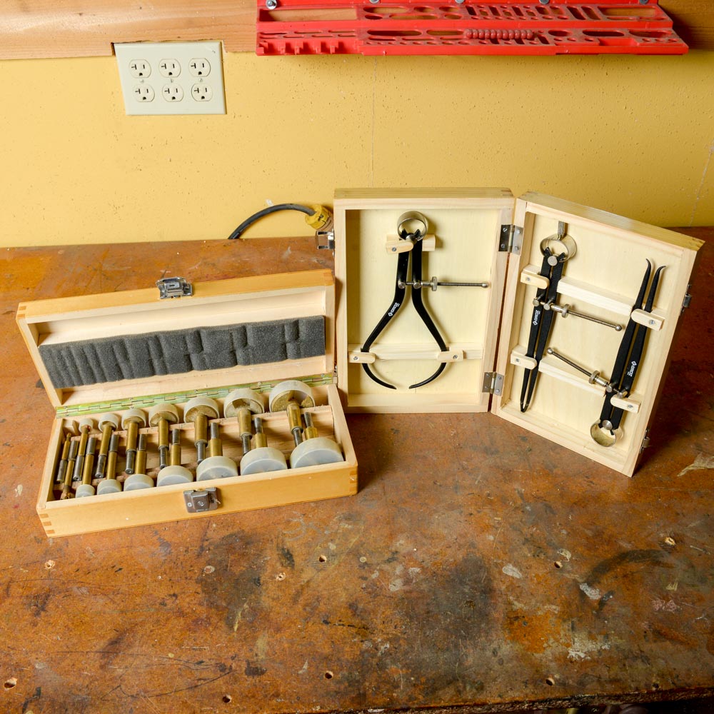 Drill Master Forstner Bit Set and Groz Craftsmen's Caliper and Divider Set