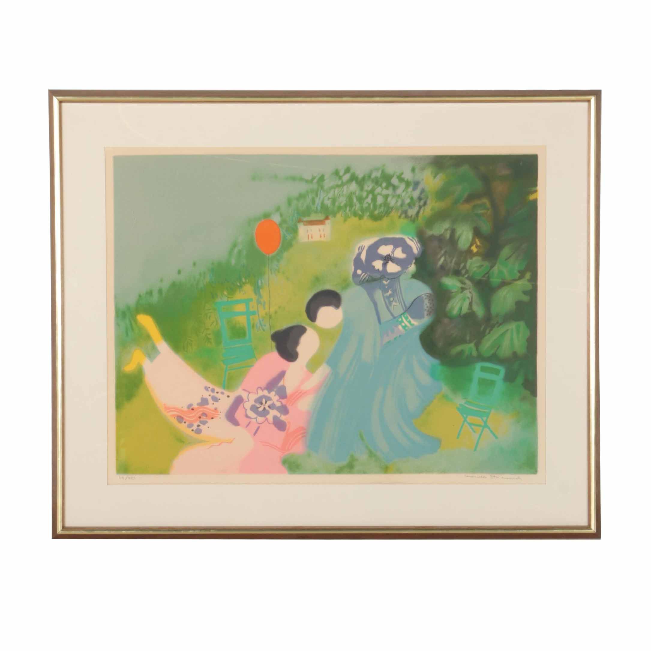 Marcelle Stoianovich Limited Edition Lithograph on Paper "Deux Japonaises en Ile de France"