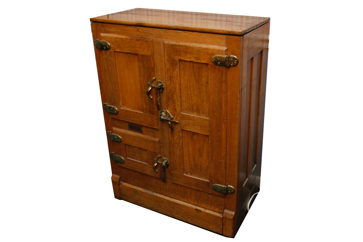 Antique Oak Ice Box by Universal, Circa 1900