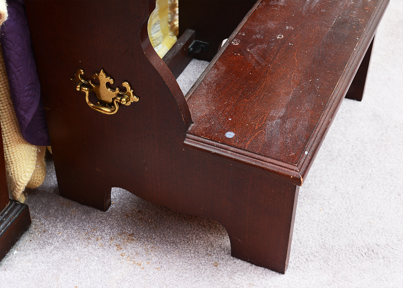 Queen Sized Cherry Four Poster Bed With Step Stool