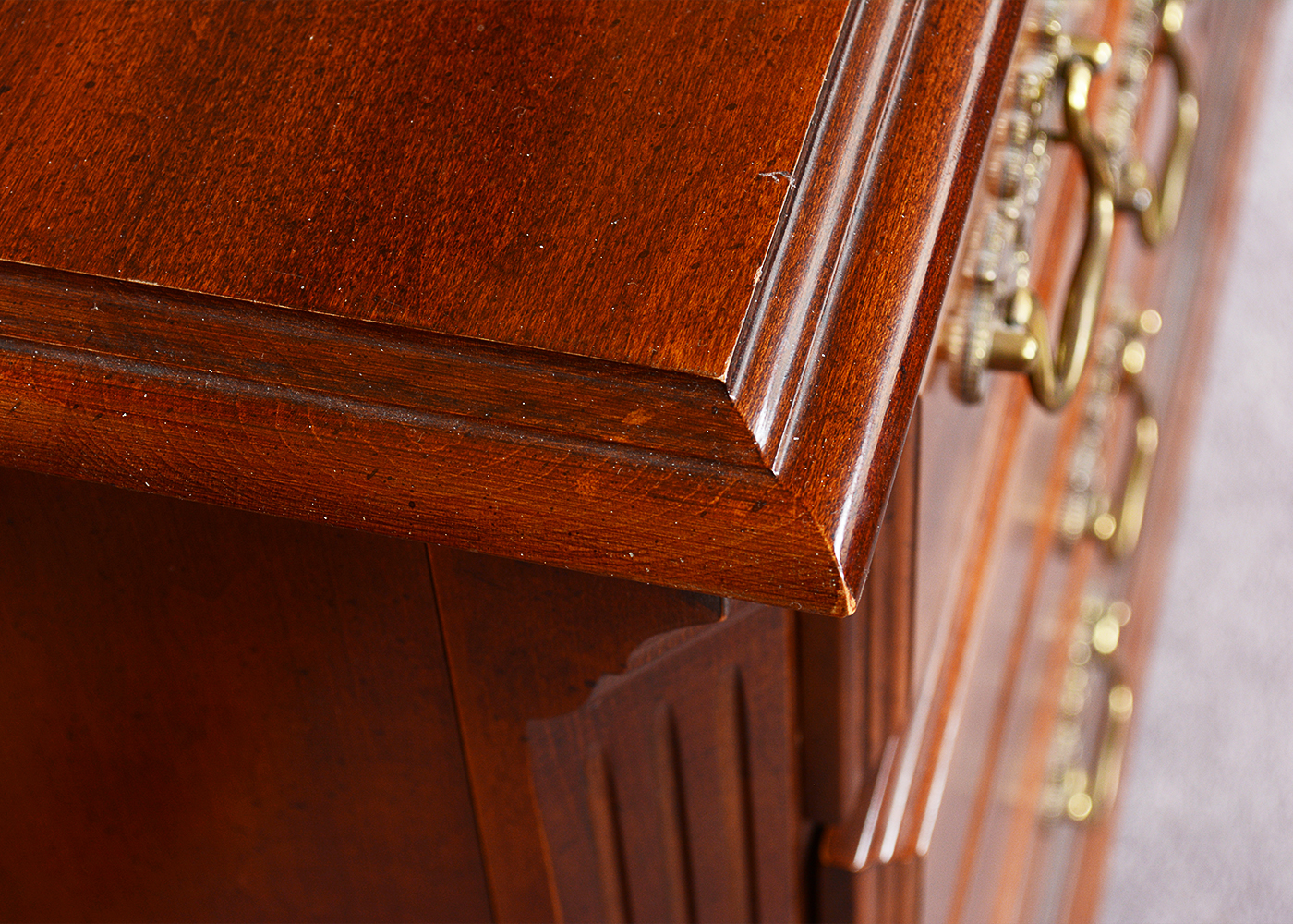 Chippendale Style Cherry Dresser With Mirror by Sumter Cabinet Co.