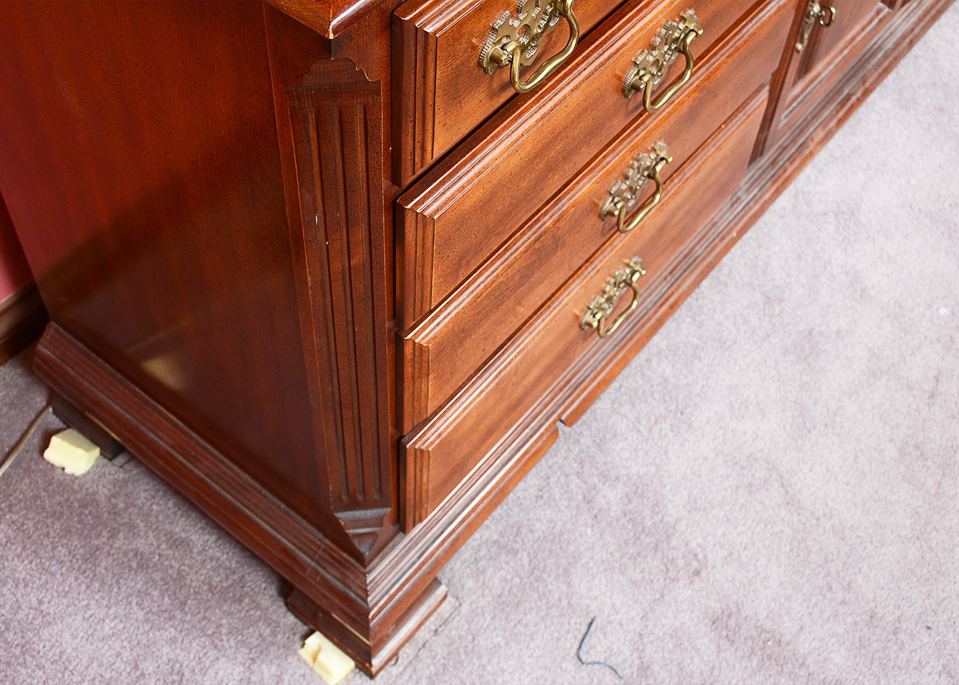 Chippendale Style Cherry Dresser With Mirror by Sumter Cabinet Co.