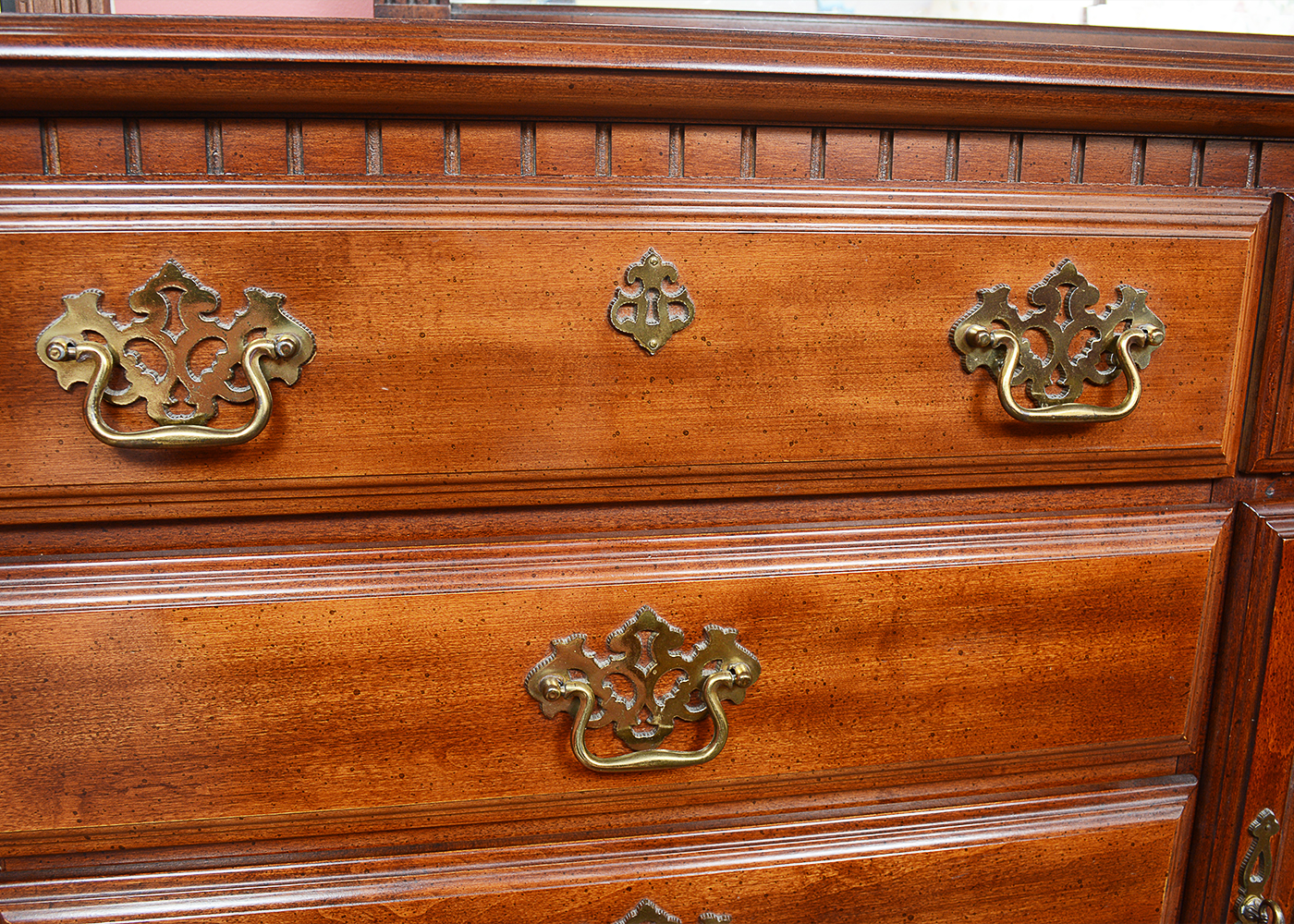 Chippendale Style Cherry Dresser With Mirror by Sumter Cabinet Co.