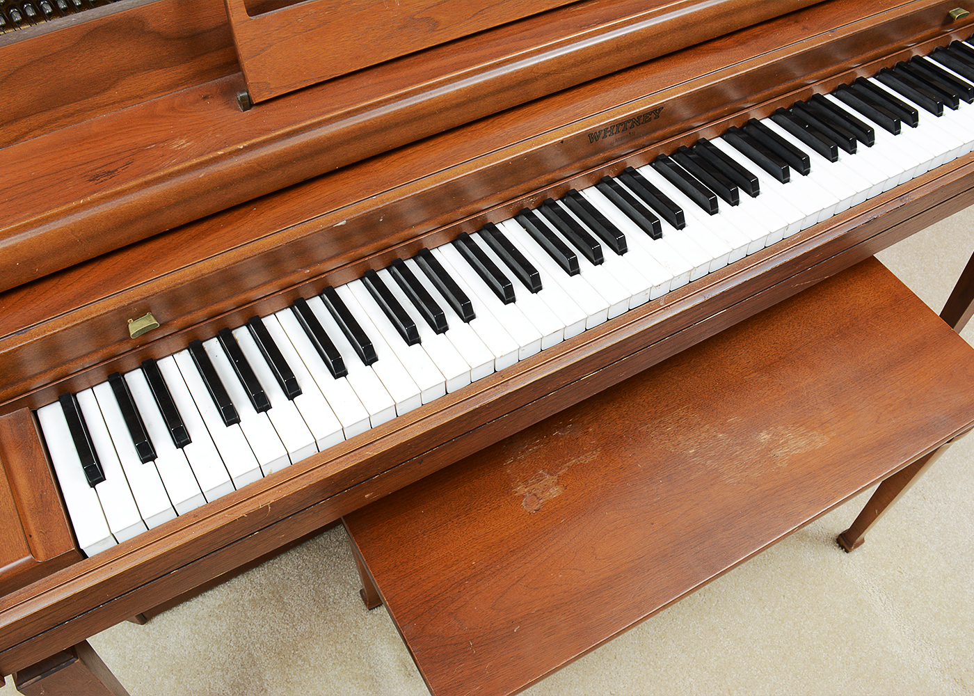 Vintage Kimball by Whitney Hardwood Spinet Piano and Bench