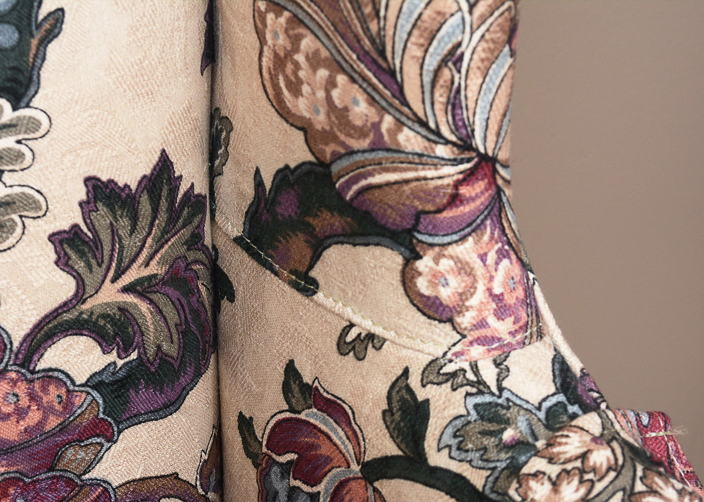 Foliate and Floral Wingback Chairs