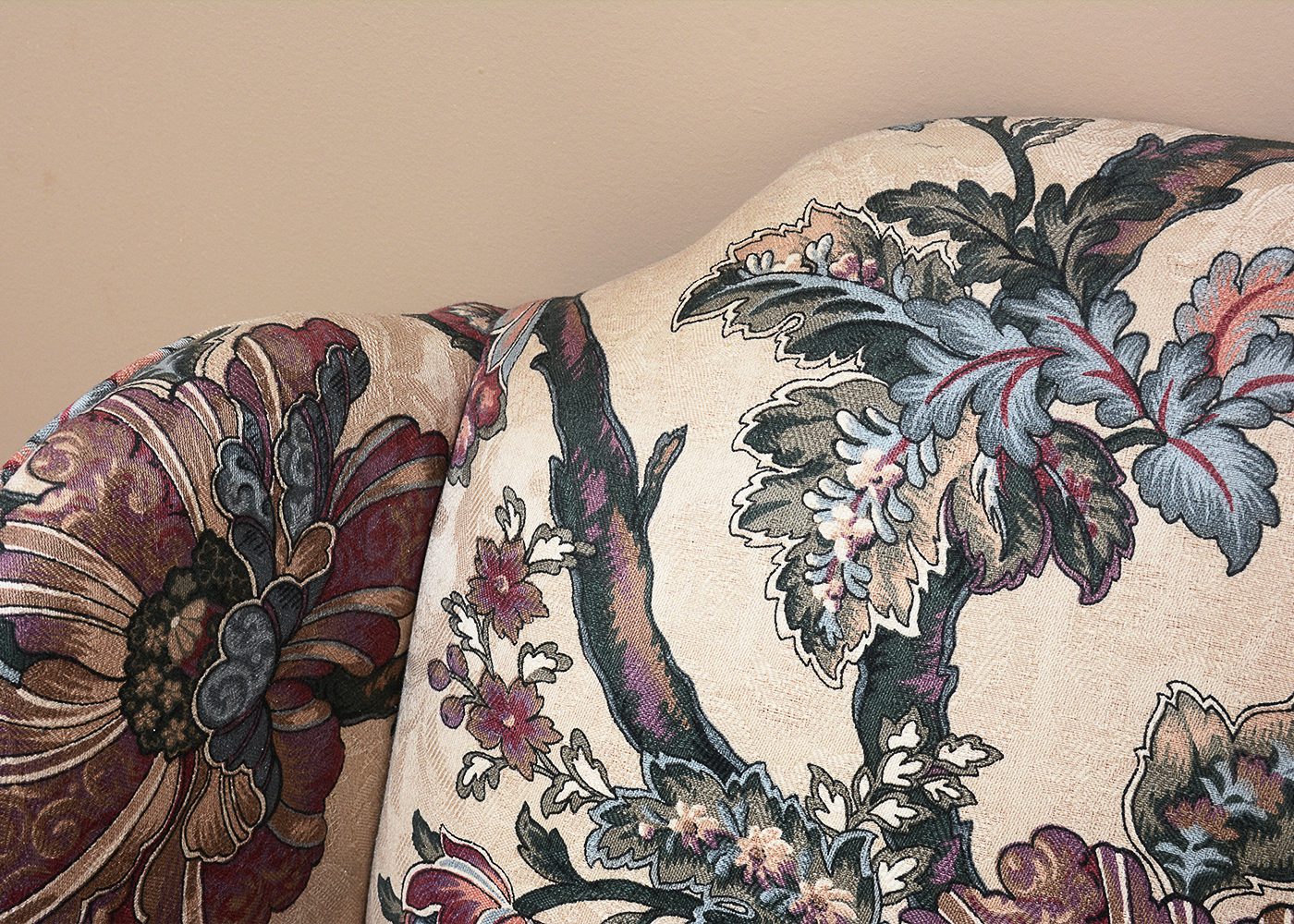 Foliate and Floral Wingback Chairs