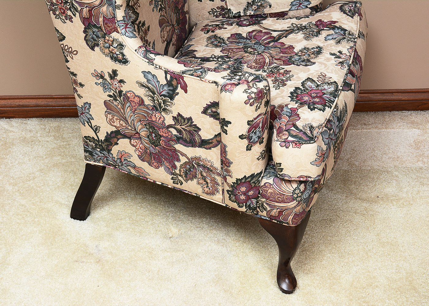 Foliate and Floral Wingback Chairs