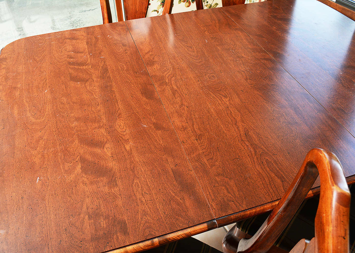 Queen Anne Style Chairs and Cherry Finish Table by Tell City Chair Co.