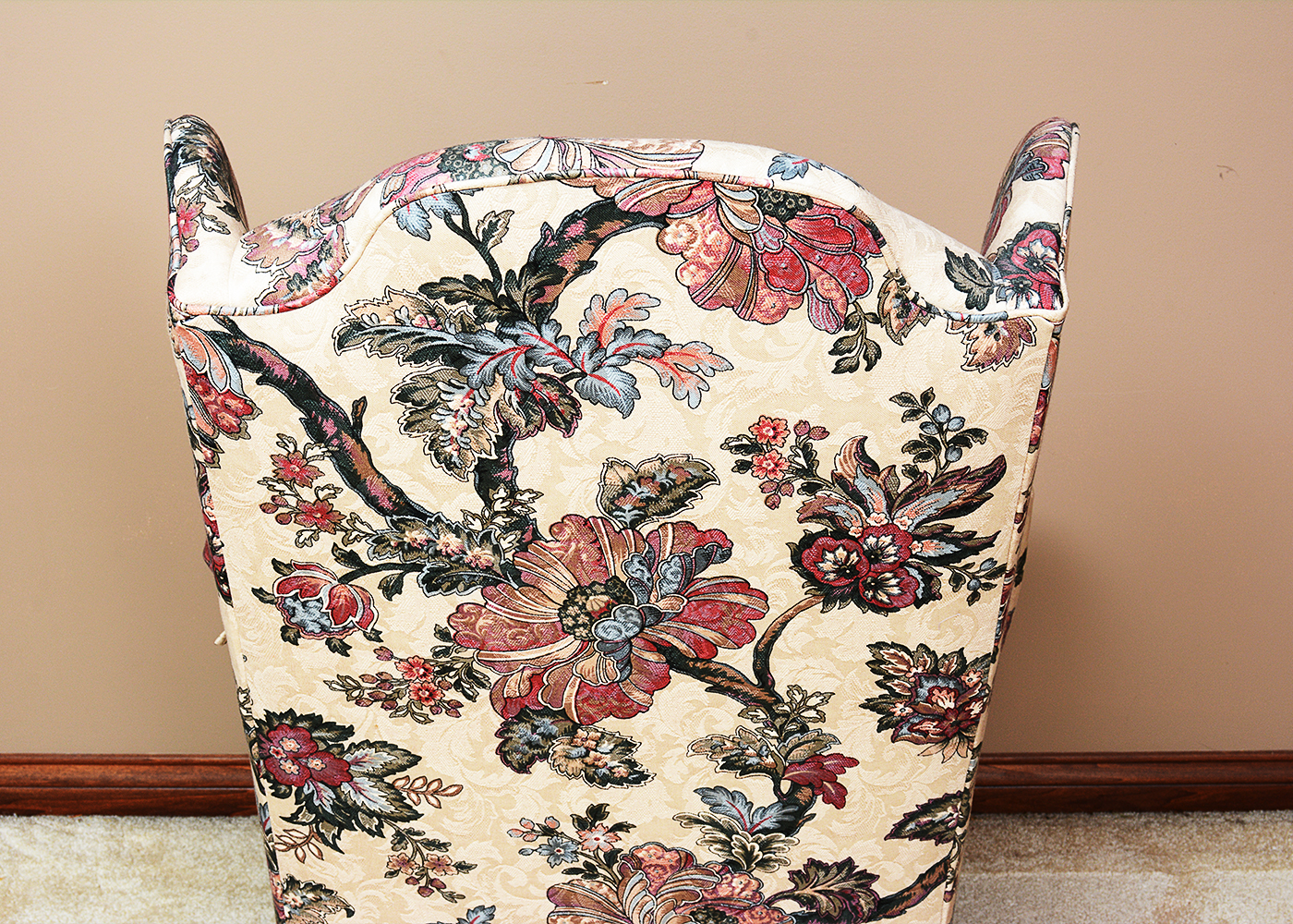 Foliate and Floral Wingback Chairs