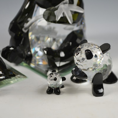 Swarovski Panda Family Crystal Figurines