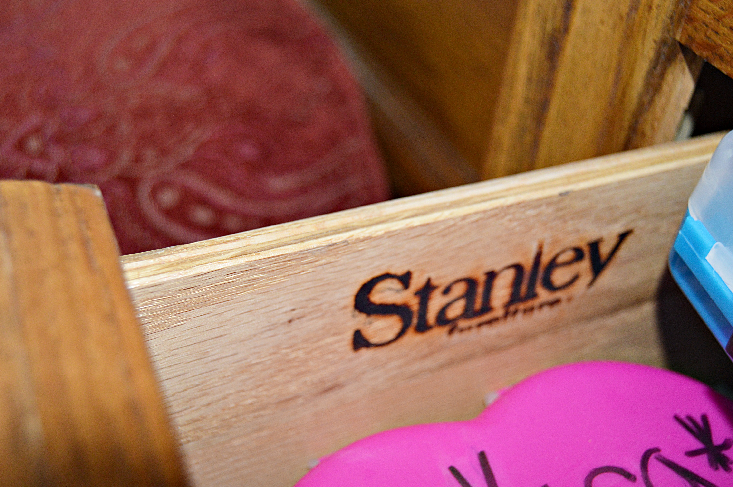 Stanley Oak Pier Cabinets and Queen Storage Bed Headboard