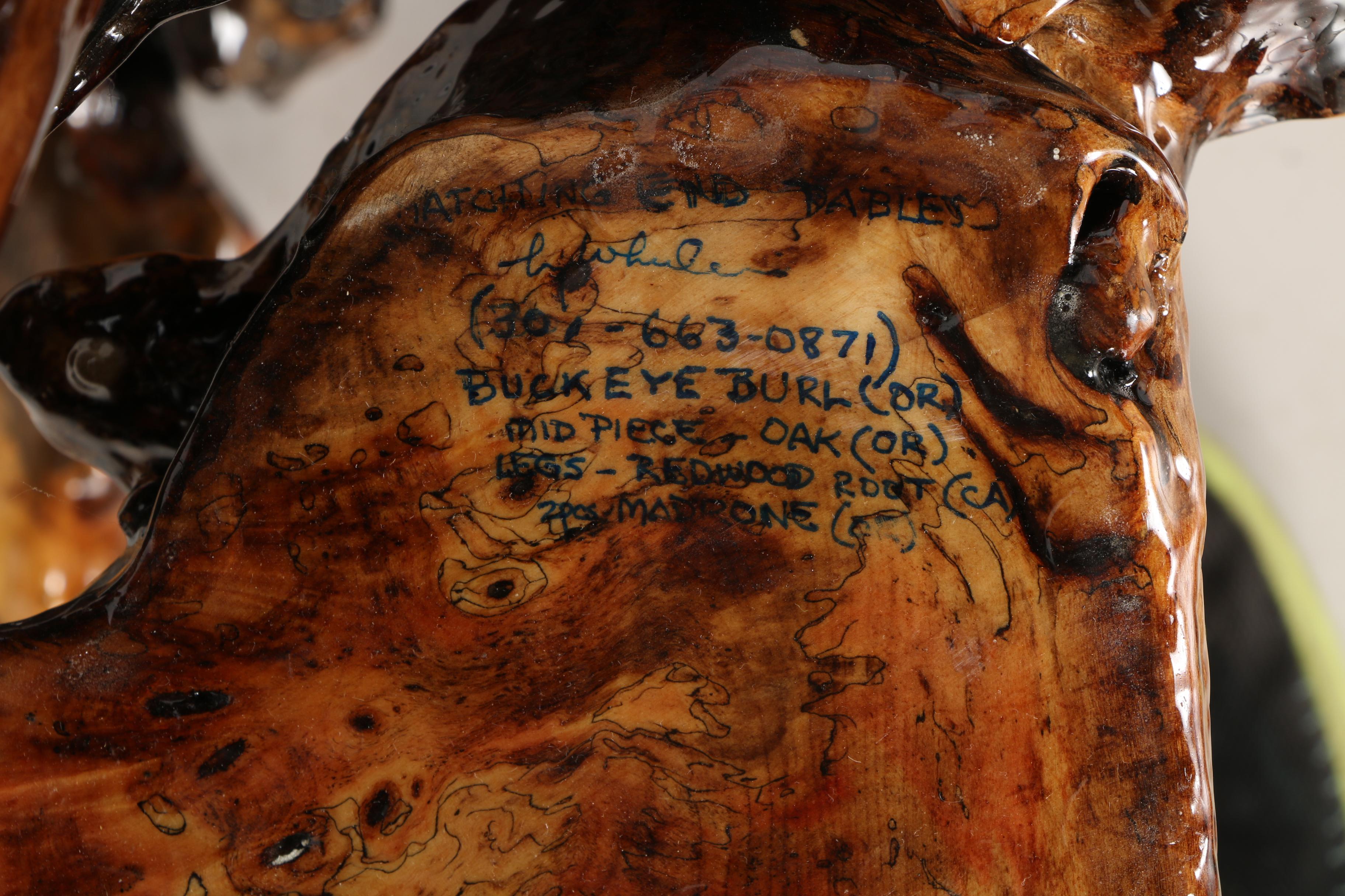 Epoxied Buckeye Burl End Table by Wheeler