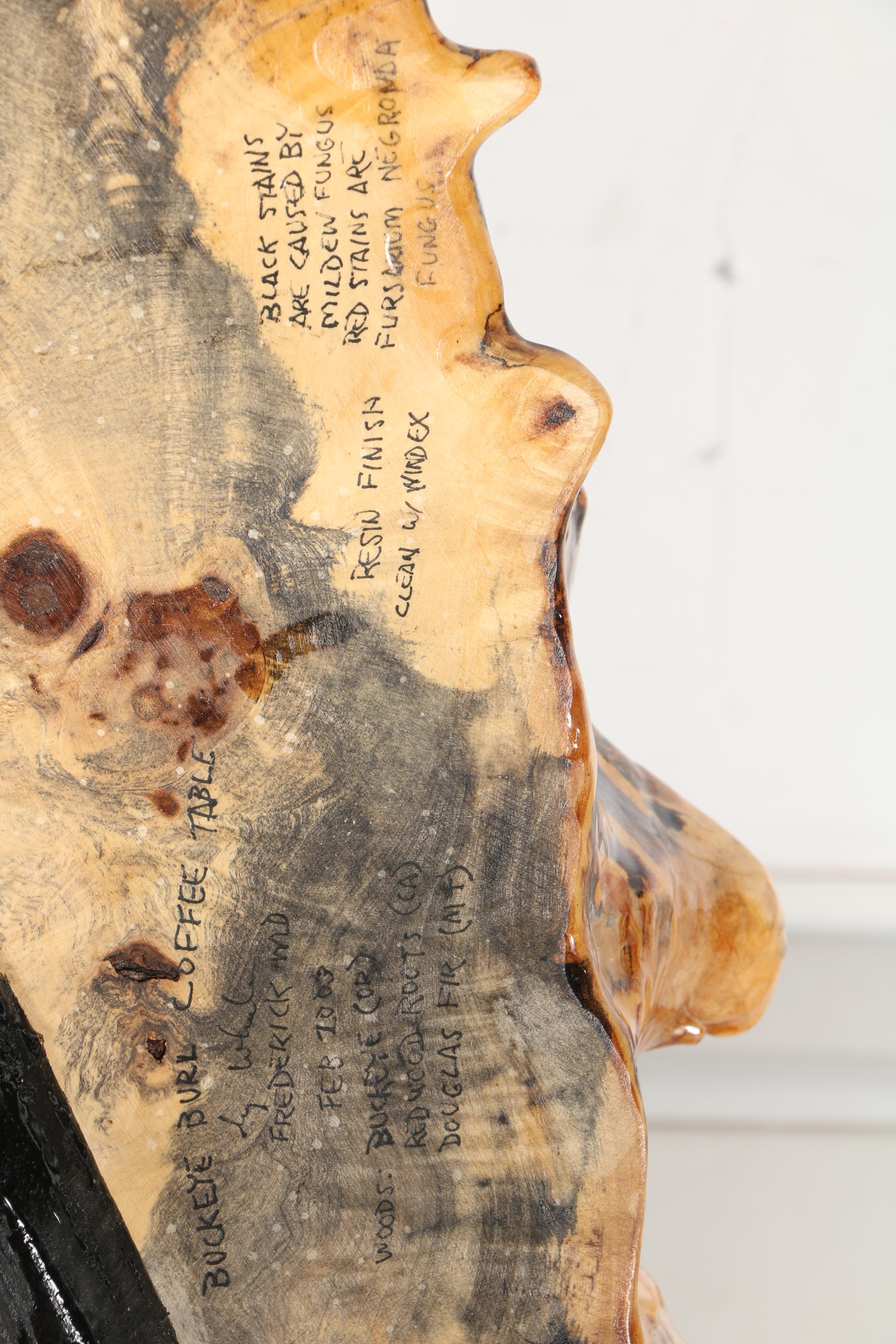 Epoxied Buckeye Burl Coffee Table by Wheeler