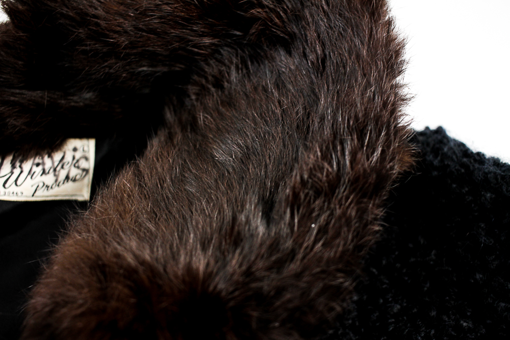 A Winter Product Vintage Jacket with Fur Collar