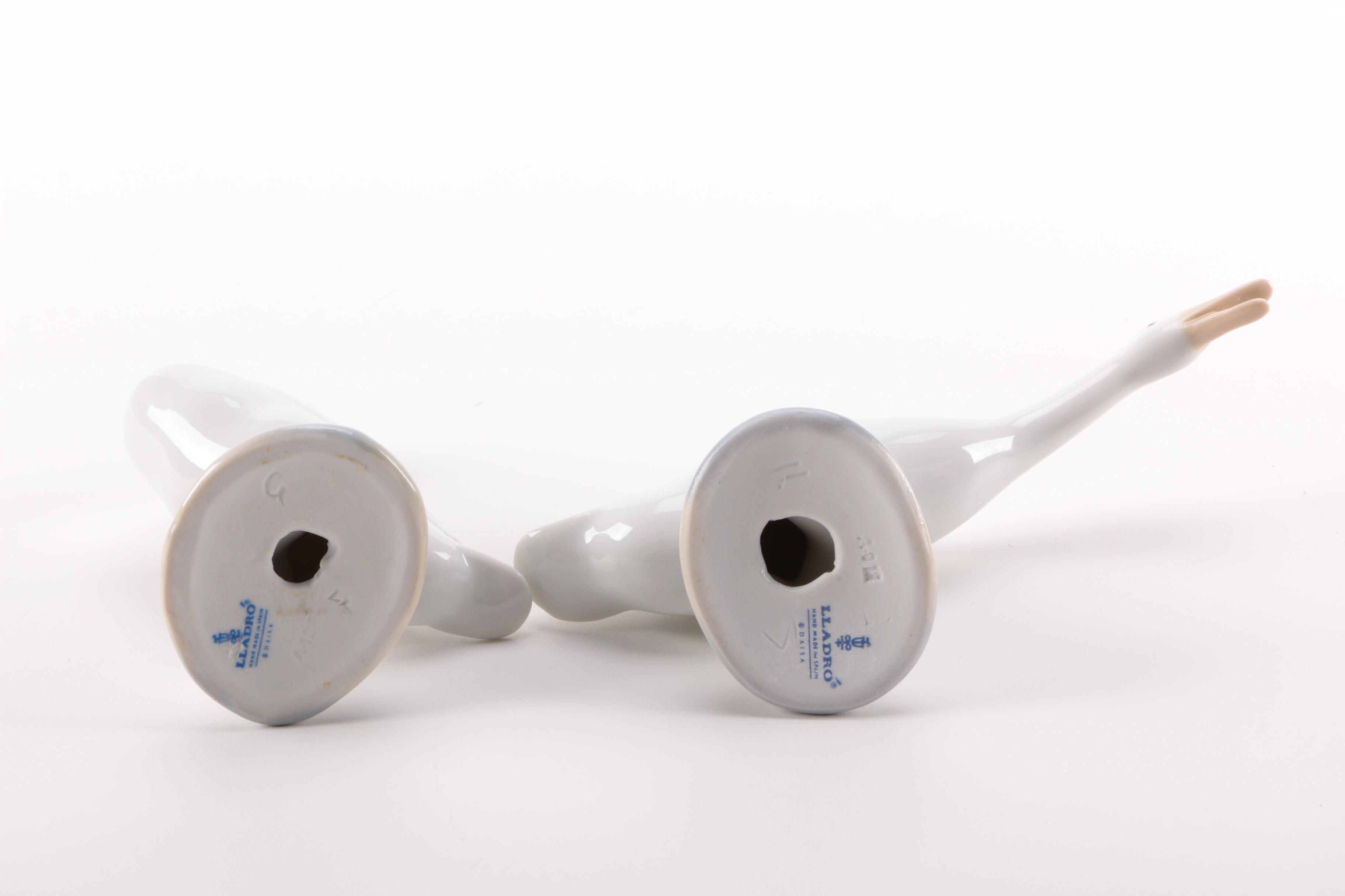 Lladró Porcelain Geese Figurines