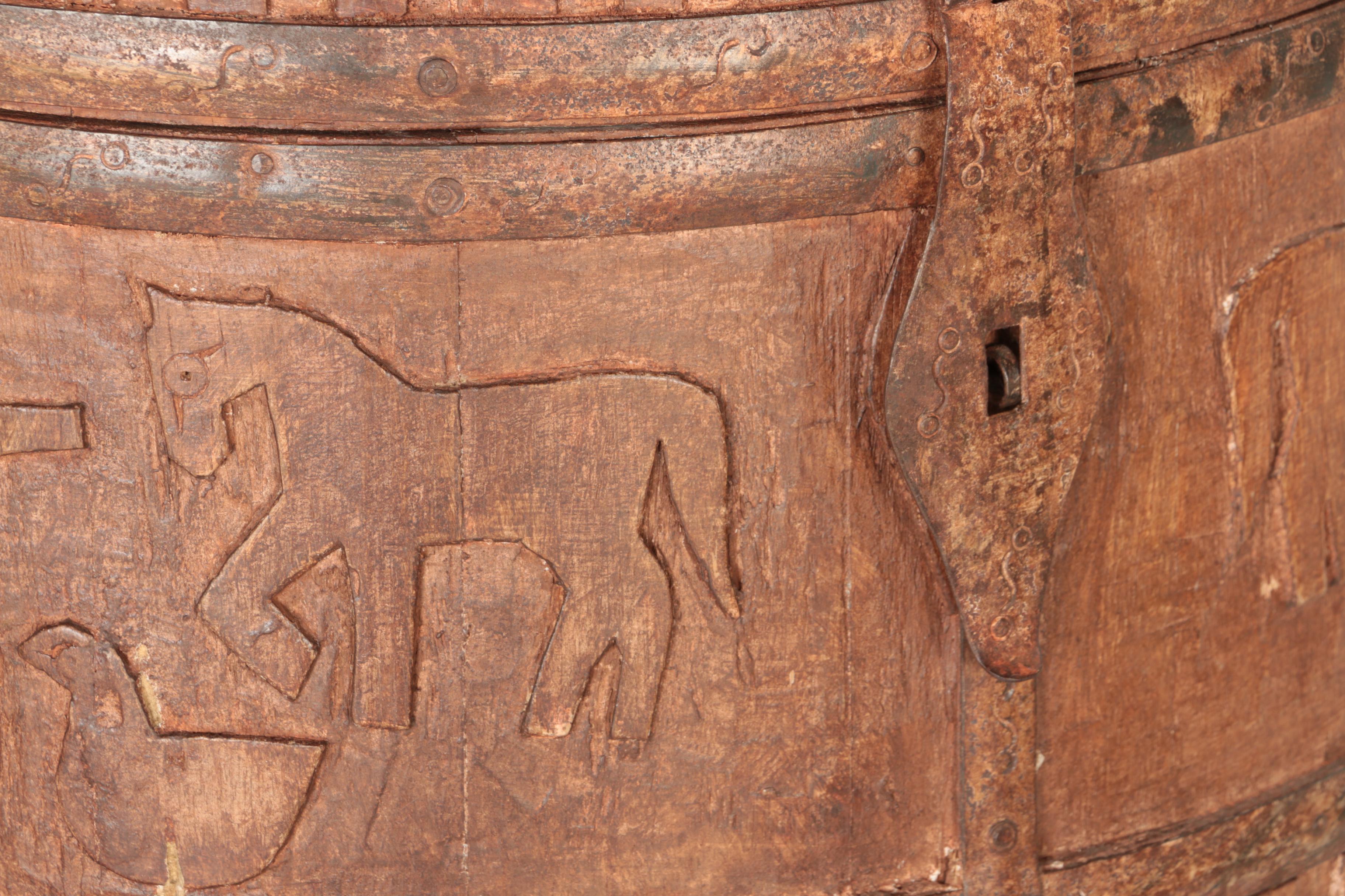 Indian Carved Wooden Trunk