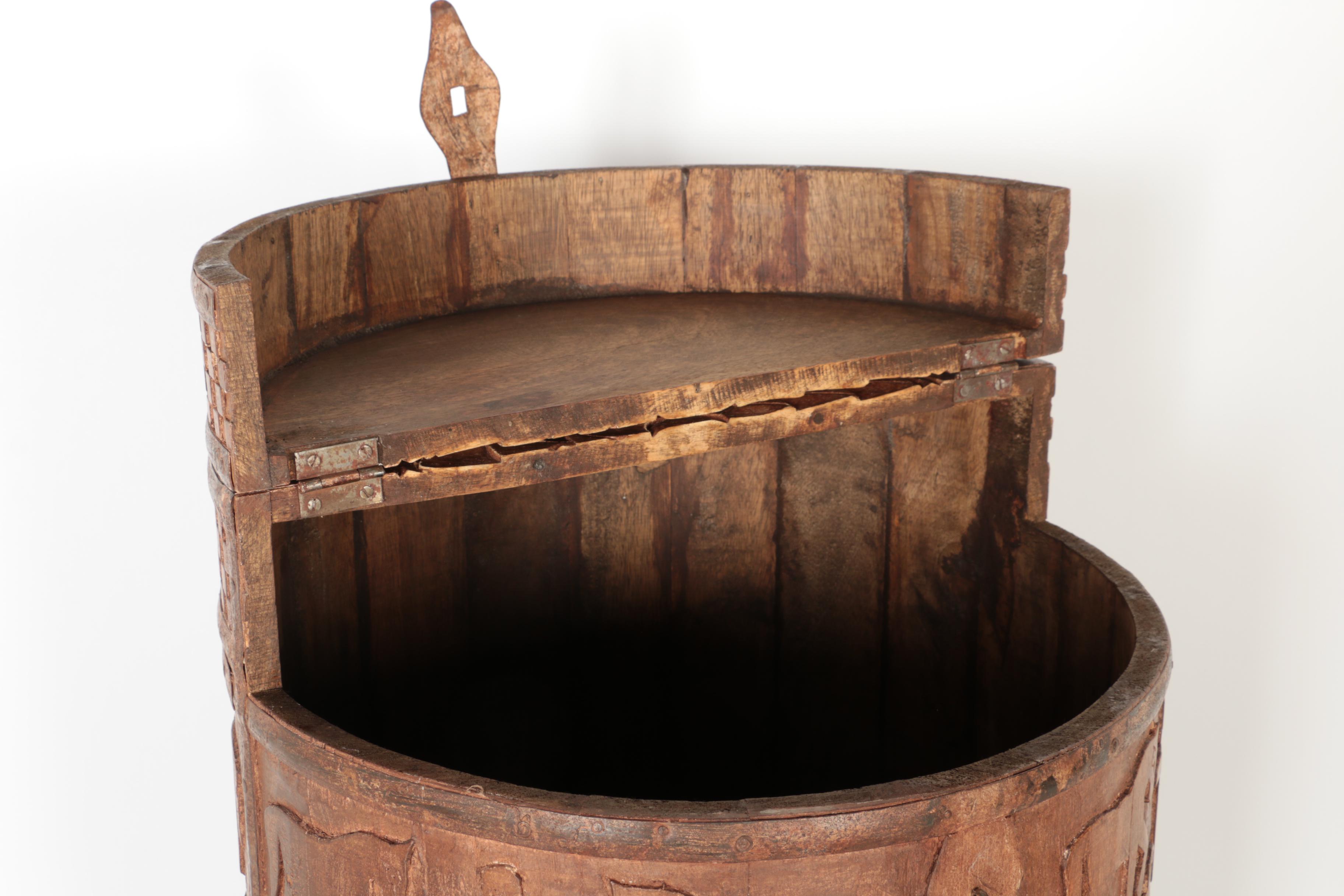 Indian Carved Wooden Trunk