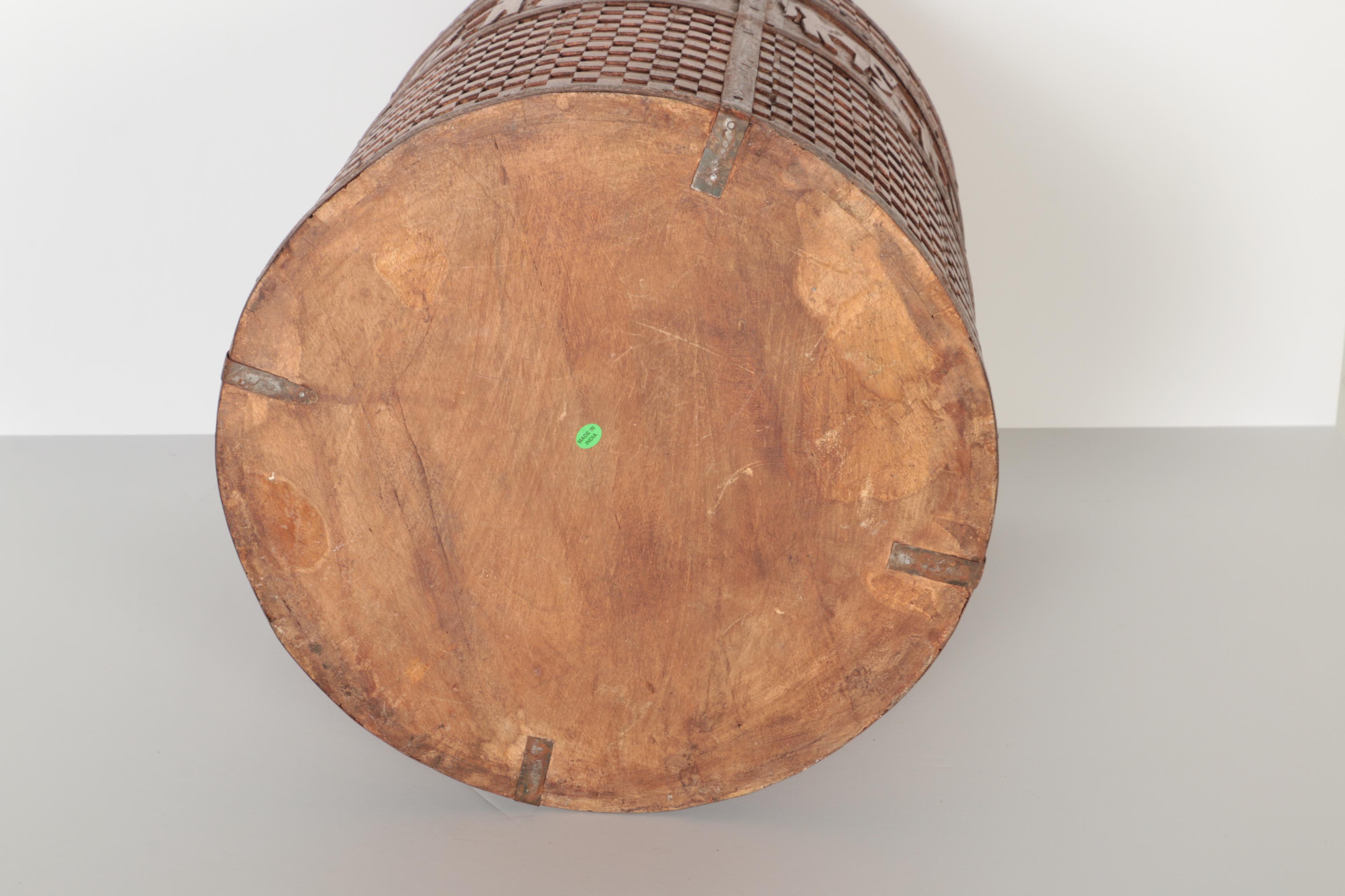 Indian Carved Wooden Trunk