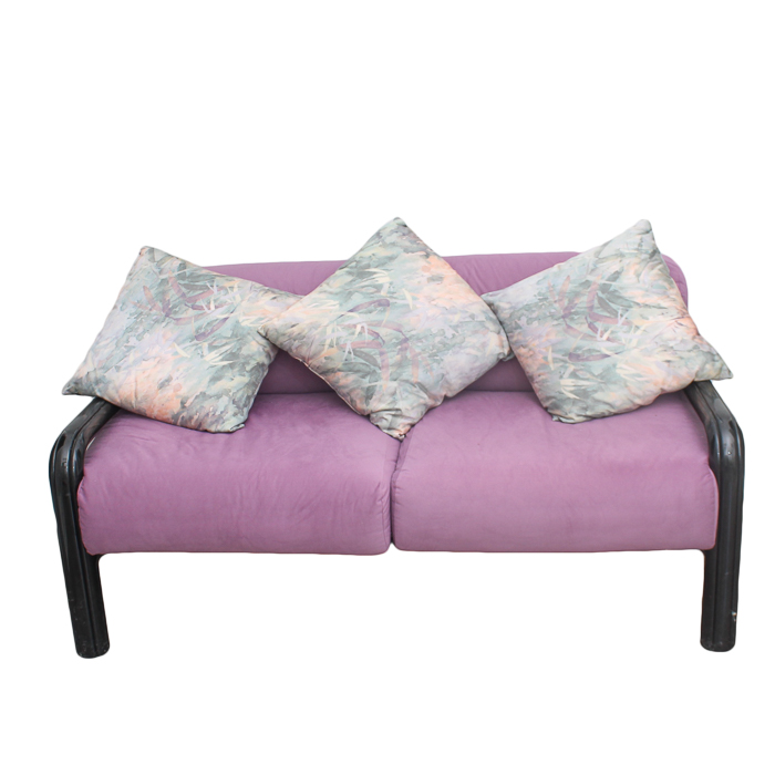 Modern Love Seat With Accent Pillows