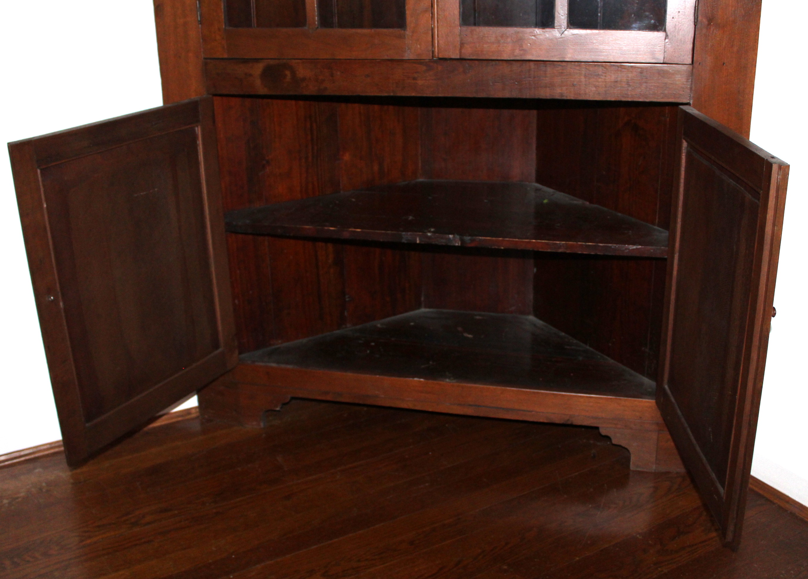 Antique Shaker Style Cherry Corner Cupboard