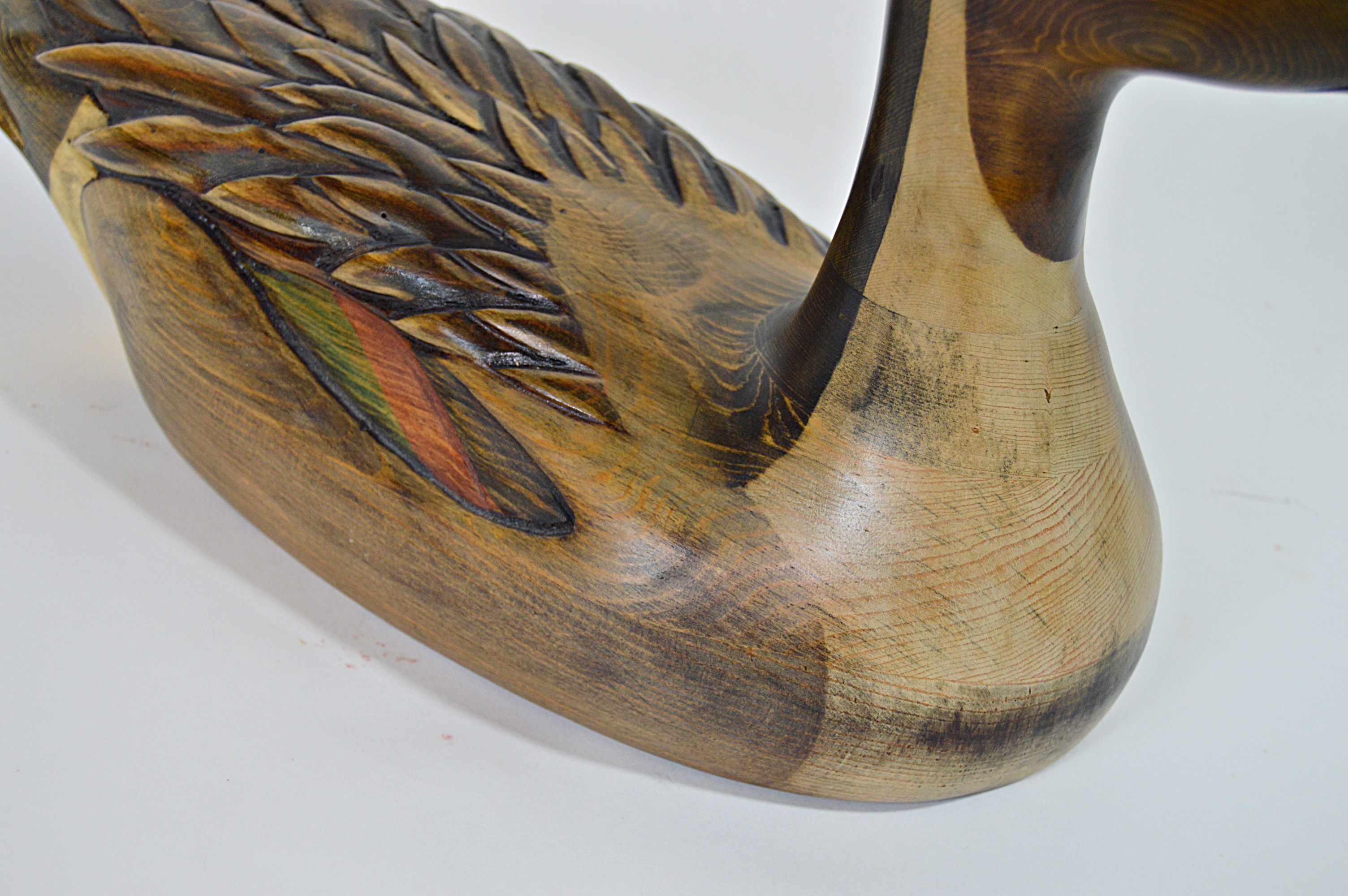 Tom Taber and John R. Fairfield Signed Duck Wood Carving
