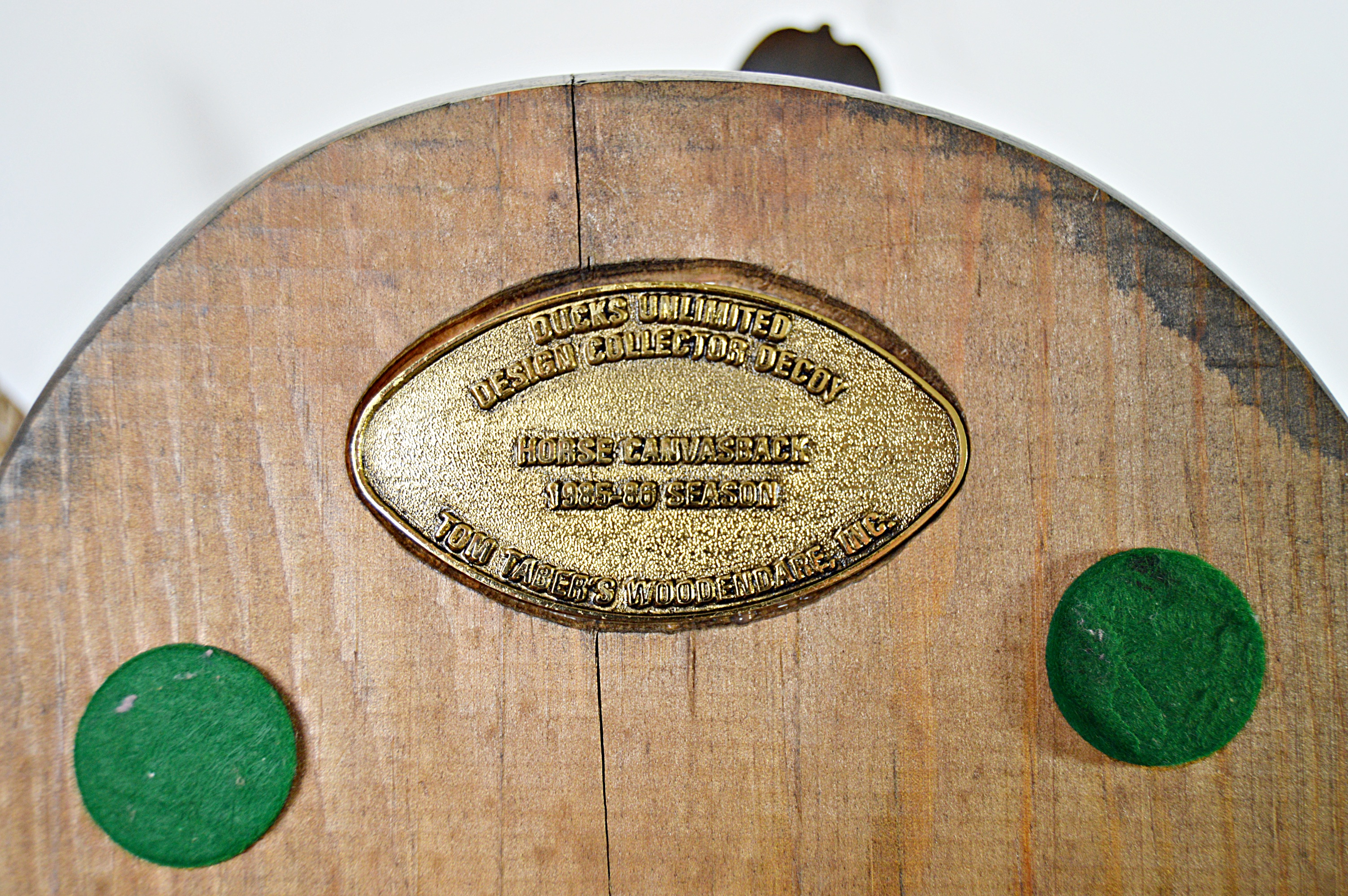 Tom Taber "Ducks Unlimited" Horse Canvasback Duck Wood Carving