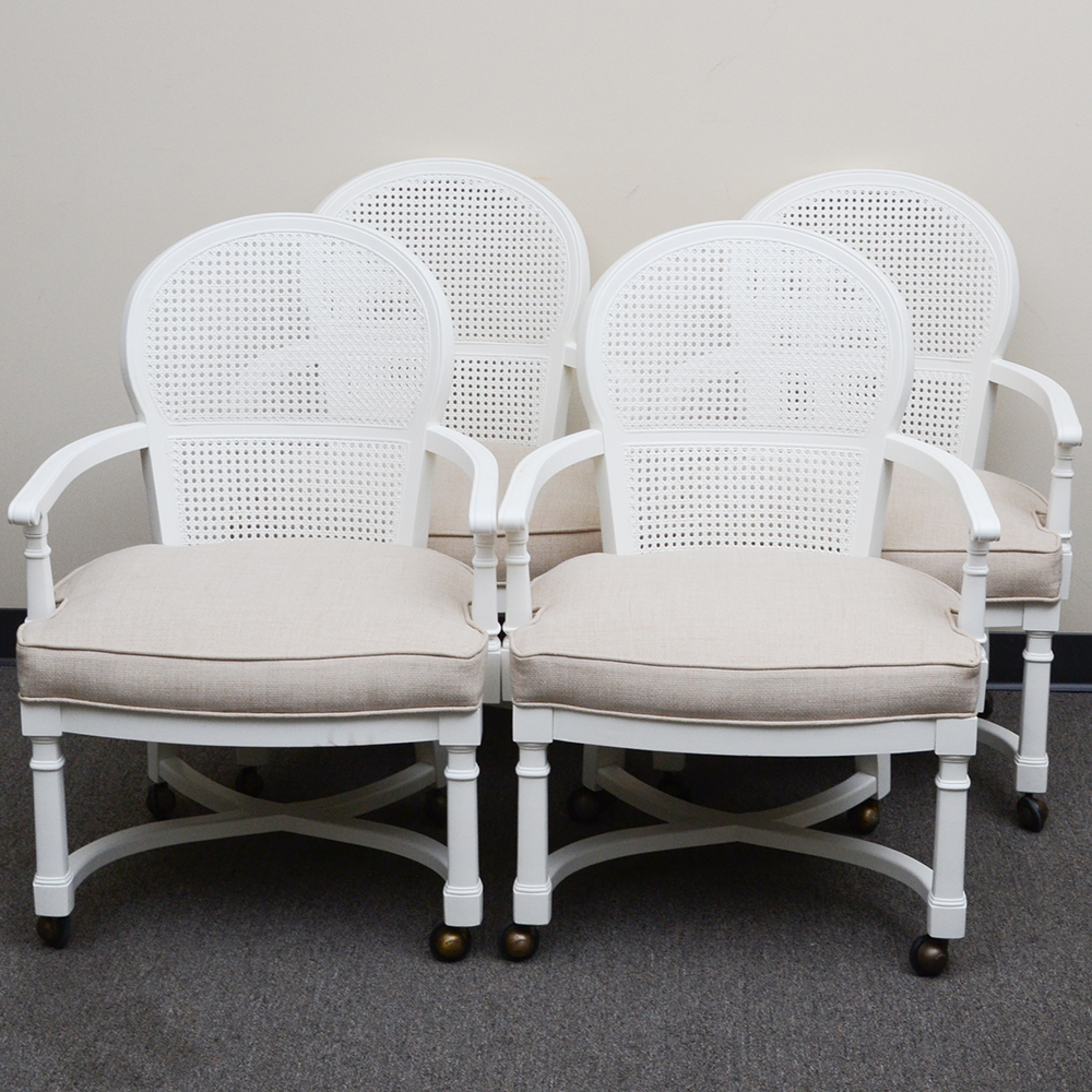 Off-White Caneback Armchairs